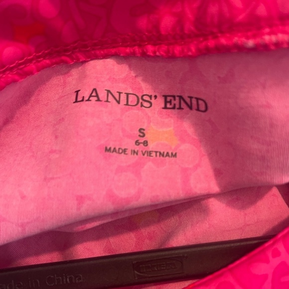 Lands’ End UPF 50 Stretch Shift Dress Small Pink Orange Swim Cover Up Boat Neck - Picture 4 of 7